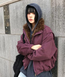 (Lining Dumble) SHEARLING NECK FUZZY JUMPER