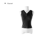 Cheche Layered Button Point Hood Sleeveless Top