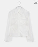 Nua Two-Pocket V-Neck Slim-Fit Long-Sleeve Shirt