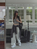 Publi Side Zipper Nylon String Pants
