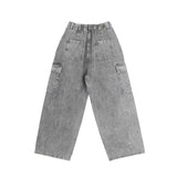 [UL DENIM] 4 Colors Pintuck Wide Cargo Denim Pants
