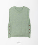 Keffind side button wool knit vest