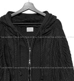 Cent cable knit hooded zip-up
