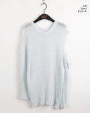 [Riverable] Dilt Two-Way Double Side Hole Sleeve Slit Long Sleeve Knit