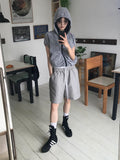 GINGHAM SHIRRING ZIP-UP