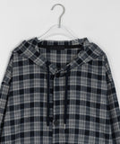 [unisex] Berned Check Over Hood Shirt