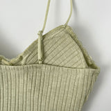 With Cup Lace Span Sleeveless Vacation Look