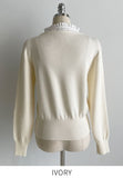 Kiren Layered Ribbon Blouse Knit Cardigan