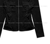Caro Derring Strap Shirring Hooded Zip-Up