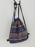 Rums Vintage Bohemian Pattern String Cotton Gym Backpack