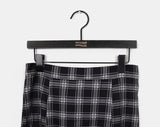 Kure check color matching long skirt