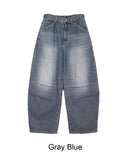 Per pintuck wide denim pants