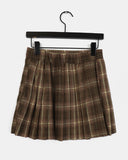 [Brushed] Blitz check pleated mini skirt