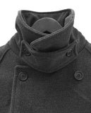 High-neck adjust double long coat