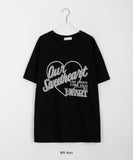 Yoho Heart Printed Over Short Sleeve Tee