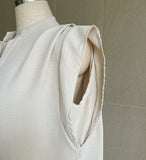 [Two-piece set] Rubia PintuckSleeveless Blouse Belt Wide Pants