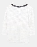 Herang Dot Lace Three Quarter Sleeve T-Shirt