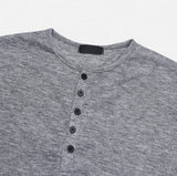 Div Ribbed Henley Neck Long Sleeve Tee