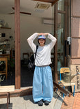 [BAONHAUS] Zmenz Seersucker Summer Banding Wide Pants