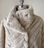 Lumare High-Neck Eco Fur Mink Short Jacket
