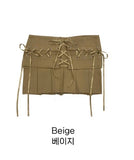 Corset Ribbon Mini Skirt