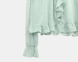 Mauve Frill See-through Blouse