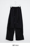 [unisex] Hippie Pintuck String Parachute Wide Banding Pants