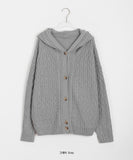 Noncoro Cable Hood Knit Cardigan