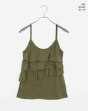 Monsi Tiered Layered Back Banding Shirring Sleeveless