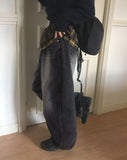 Semb Back Adjust Button Washing Denim Pants