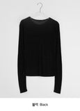 Nohidi Tencel Layered Loose Fit Long Sleeve Tee
