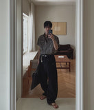 Bart Camo Cutout Wide Denim Pants