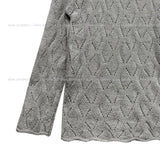 Bubble Punching Boat Neck Loose Fit Knit