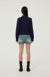 Flower Half Denim Pants