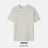 Muscle Fit Round Short Sleeve Knit