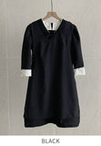Roabi collar two-tone tweed A-line mini one piece