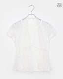 Catin Dot See-through Halter Neck Layered Short Sleeve T-Shirt