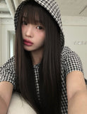 Ajin Check Summer Hood String Shirt