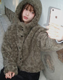 Elu Fluffy Button Jacket