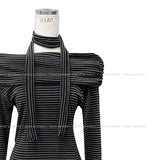[Muffler set] Ray off-shoulder single-breasted long-sleeved