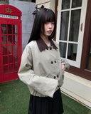 Jamin button color matching crop jacket
