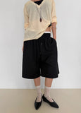 LINEN DEEP V-NECK KNIT
