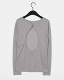 Edic Interseasonal See-Through Back Slit Snap Button T-shirt