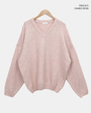 Noez V-Neck Lambs Wool Loose Fit Knit