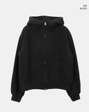 Inu fleece high-neck two-way hooded zip-up