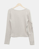 Muite U-Neck Pocket Long Sleeve T-Shirt