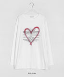 [unisex] Noiku Heart Printing Over Long Sleeve Tee