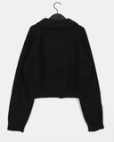 Duon Raglan Pocket Collar Knit Zip-up
