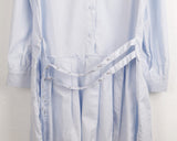 Sojeun Eyelet Belt Pleats Shirt Mini One Piece