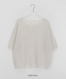 Tendan summer linen overfit short sleeve boucle knit